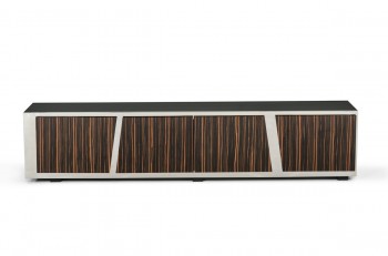 Modern Ebony TV Stand with Dark Coffee Tempered Glass Top Modern Ebony TV Stand with Dark Coffee Tempered Glass Top