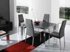 Made in Spain Fabric Seats Designer Table and Chairs Set Made in Spain Fabric Seats Designer Table and Chairs Set
