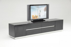 Black Crocodile Texture and Lacquer TV Unit