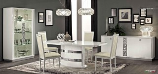 Italy Made White Glossy Extendable Dining Table