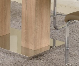 Pedestal Base Light Oak Dining Table