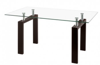 Arcos Table with Clear Tempered Glass Top