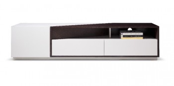 Brown Oak High Gloss Lacquer Entertainment TV Stand with Drawers Brown Oak High Gloss Lacquer Entertainment TV Stand with Drawers