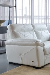 White Leather Sofa Set with Black Accents