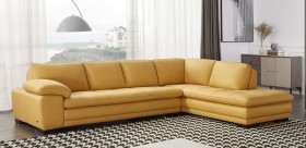 Contemporary Top Grain Leather Sectional