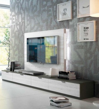 Modern Wall Unit with Light and Entertainment Center