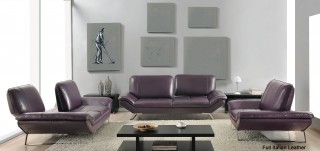 Italian Leather Stylish Three Pieces Sofa Set