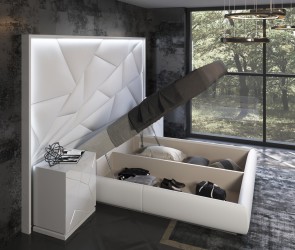 Elegant Leather Modern Design Bed Set