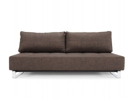 Comfy Dark Brown Contemporary Tufted Fabric Sofa Bed