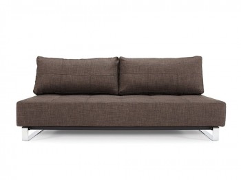 Comfy Dark Brown Contemporary Tufted Fabric Sofa Bed