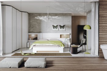 Elegant Wood Platform and Headboard Bed