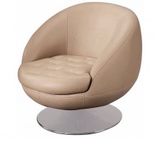 Lateran Taupe Italian Leather Chair