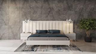 Extravagant Quality Modern Furniture Design Set with Leather Bed