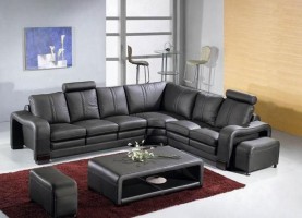 Adjustable Advanced Designer Half Leather Sectional