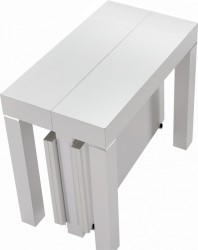 Floating Sleek White Gloss Table with Creative Leatherette Chairs