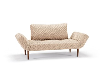 Daybed Sofa Bed in Sand Finish With Oak Legs