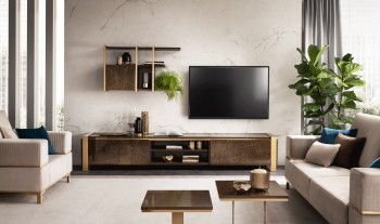Popular Luxury TV Stand in Unique Finish Popular Luxury TV Stand in Unique Finish