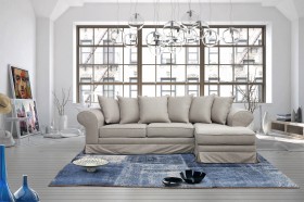 Contemporary Fabric Sectional Sofa Set