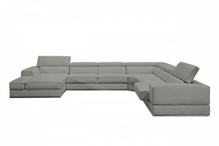 Advanced Adjustable Leather Sectional with Chaise