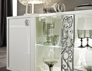 Four Door Sideboard with Light Made in Italy