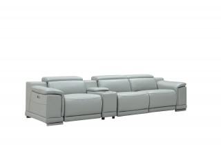 Contemporary Stylish Leather 3Pc Sofa Set with Chrome Legs