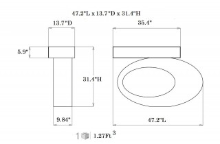 Contemporary Console in White and Black with Arc Design