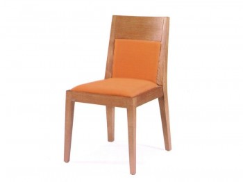 Cagliari Hardwood Orange Microfiber Contemporary Dining Chair