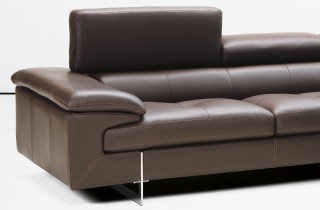 Contemporary Italian Leather Sectional with Optional Matching Arm Chair