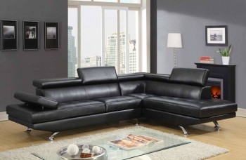 Stylish Black or White Sectional with Adjustable Head and Armrests Stylish Black or White Sectional with Adjustable Head and Armrests