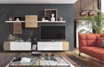 Modern Wall Unit with White Accents Modern Wall Unit with White Accents