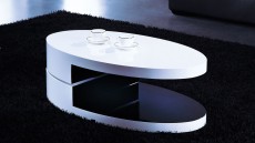 High Gloss White and Black Oval Coffee Table High Gloss White and Black Oval Coffee Table