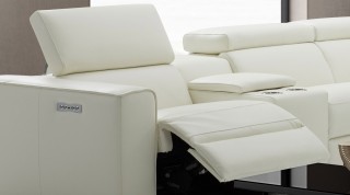 Breathtaking White Sectional with Italian Leather