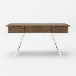 Elegant Walnut Desk with Metal Legs