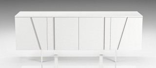 Modern White Veneer Buffet for Living Room