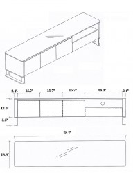 Brown Oak Wood Media Center TV Stand