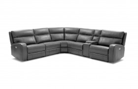 Advanced Adjustable Sectional Upholstered in Real Leather with End Table