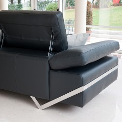 Top Grain Italian Leather Contemporary Sofa Set