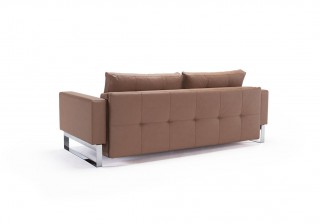 Contemporary Sofa Bed with Arms Wapped in Fabric or Leather