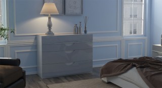 Graceful Lacquered Contemporary Modern Bedroom Sets with Curve Design