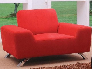 Sunset Contemporary Fabric Red Sofa Set