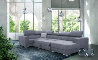 Fashionable Slipcovered Curved Sofa