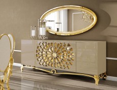 Light Beige High Gloss Buffet with Mirror Light Beige High Gloss Buffet with Mirror