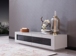 Elegant Grey Oak TV Unit