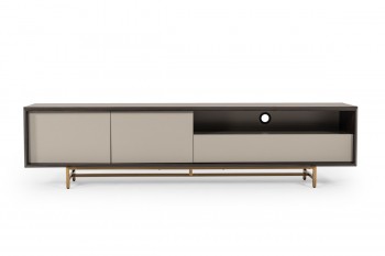 Modern Ebony TV Stand with Matte Grey Doors Modern Ebony TV Stand with Matte Grey Doors