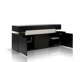 Dark Oak Contemporary Sideboard Buffet with Floating Top