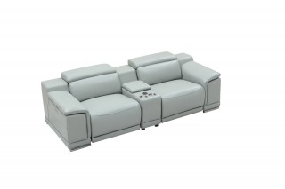 Contemporary Stylish Leather 3Pc Sofa Set with Chrome Legs