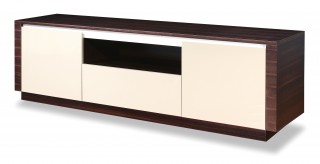 Contemporary Walnut Long Console with Storage Drawers