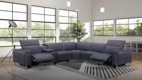 Advanced Adjustable Italian Top Grain Leather Sectional Sofa