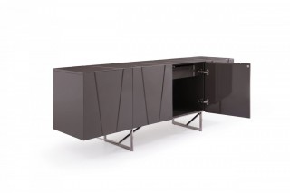 Modern Grey High Gloss Buffet for Living Room