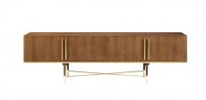 Mid-Century Modern Walnut and Gold Buffet Mid-Century Modern Walnut and Gold Buffet